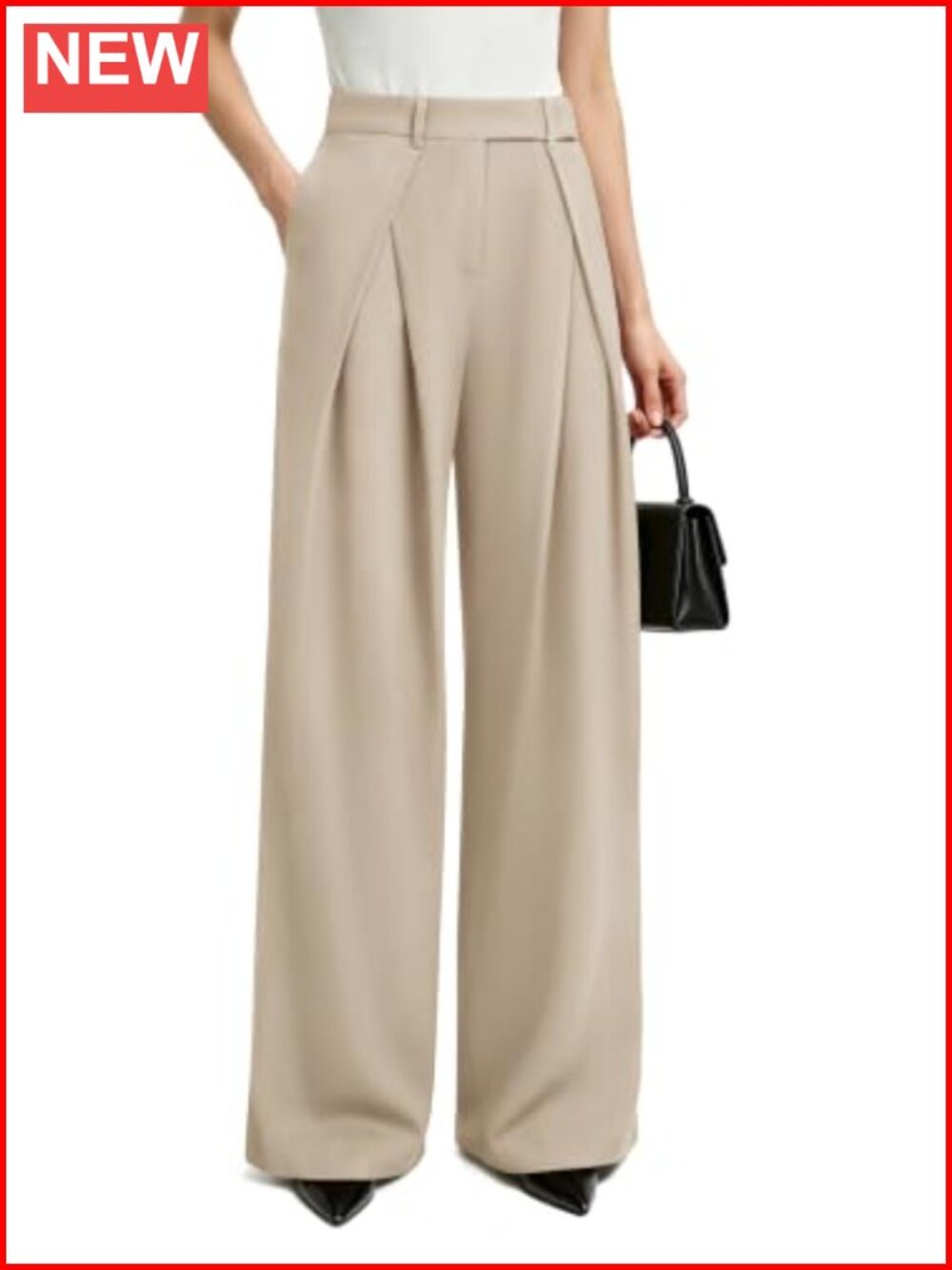 NIMIN Wide Leg Pleated High Waist Business Casual Dress Pants